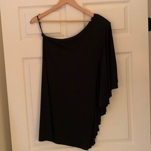 Analili black one shoulder cocktail dress size medium